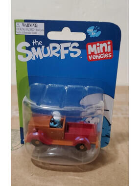 The Smurfs Mini Vehicles Papa Smurf Brown Purple Pickup Truck Toy Collectible